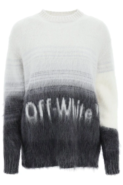 Shop Off-white Mohair-wool Sweater In Grey