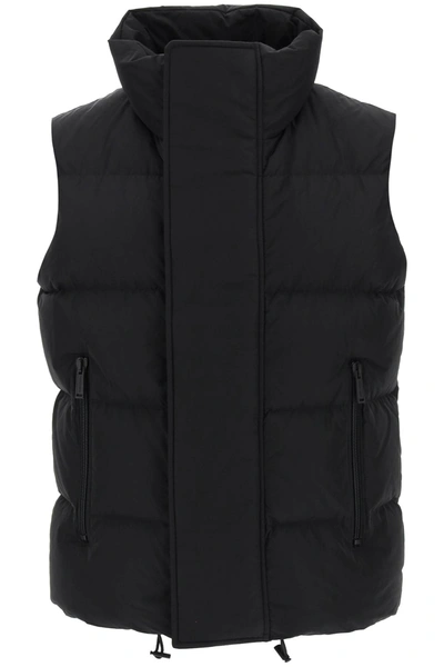 Shop Dsquared2 Black Padded Gilet With Logo In 900