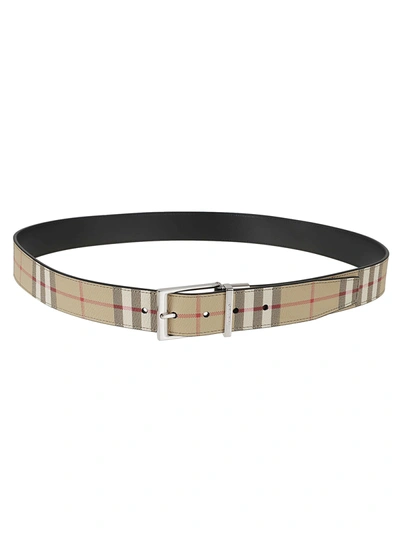 Shop Burberry Classic Checked Belt In Beige