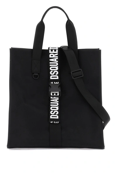 Shop Dsquared2 Shopper Bag With Logo In Black (black)