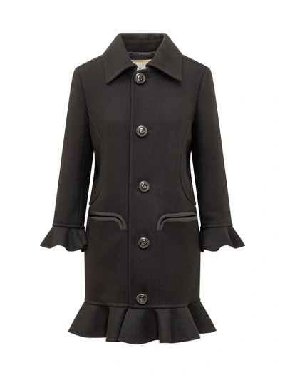 Shop Dsquared2 Mini Ruffled Coat In Black