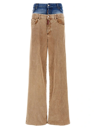 Shop Dsquared2 Twin Pack Pants  In Beige