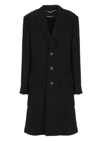 Shop Dsquared2 Masculine Coat In Black
