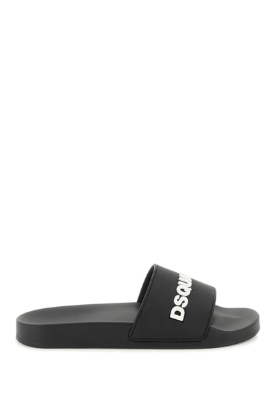 Shop Dsquared2 Slippers In Black