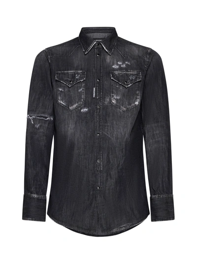 Shop Dsquared2 Classic Western Shirt In Black