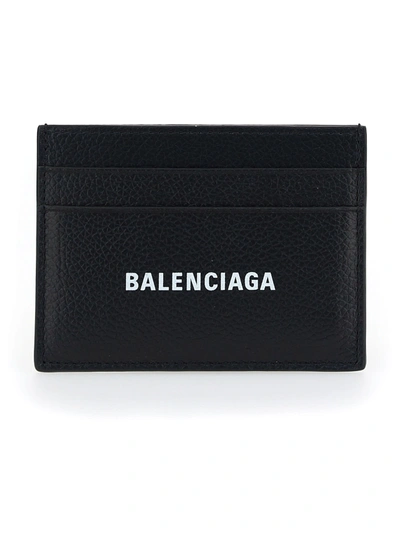 Shop Balenciaga Logo Classic Card Holder In Black