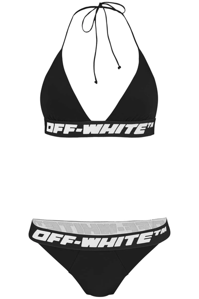 Shop Off-white Logo Band Bikini Set In Black No Color