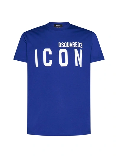Shop Dsquared2 Icon Cotton T-shirt In Blue
