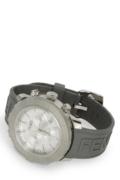Shop Fendi Ff Motif Bracelet Watch In Grey