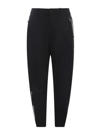 Shop Dsquared2 Trousers  In Polyester And Wool Blend In Nero