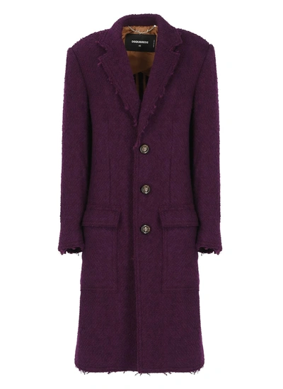 Shop Dsquared2 Masculine Coat In Purple