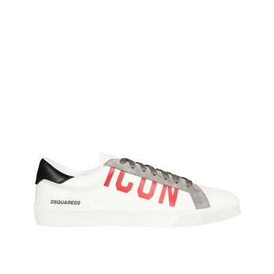 Shop Dsquared2 Icon Cassetta Leather Sneakers In White