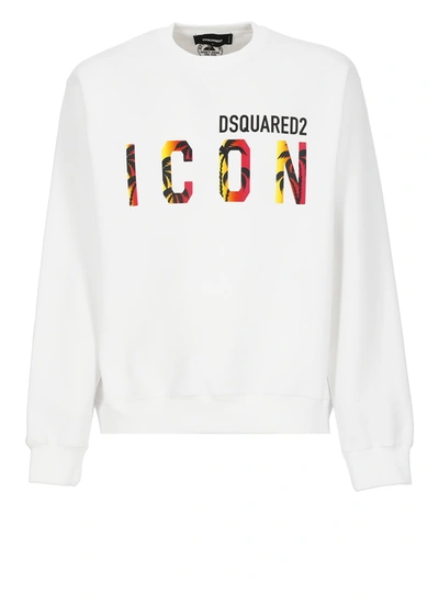 Shop Dsquared2 Cotton Crew-neck Sweatshirt With Logo In White