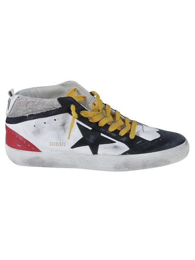 Shop Golden Goose Mid Star Sneakers In White/grey/black