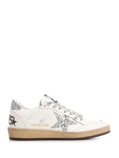 Shop Golden Goose Ball Star Sneakers In White/silver