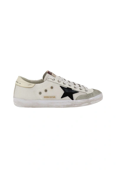 Shop Golden Goose Super-star Sneakers In White/black/beige