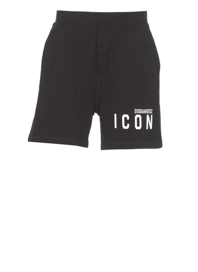 Shop Dsquared2 Cotton Bermuda Shorts In Black
