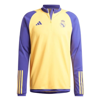 Shop Adidas Originals Adidas Gold Real Madrid Aeroready® Raglan Quarter-zip Training Top