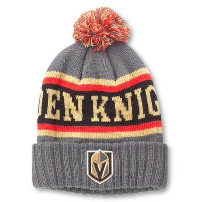 Shop American Needle Charcoal/black Vegas Golden Knights Pillow Line Cuffed Knit Hat With Pom
