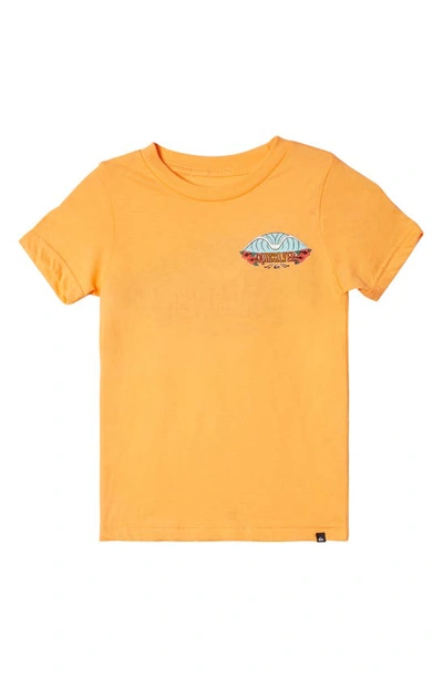 Shop Quiksilver Kids' Tropical Fade Logo Graphic T-shirt In Tangerine