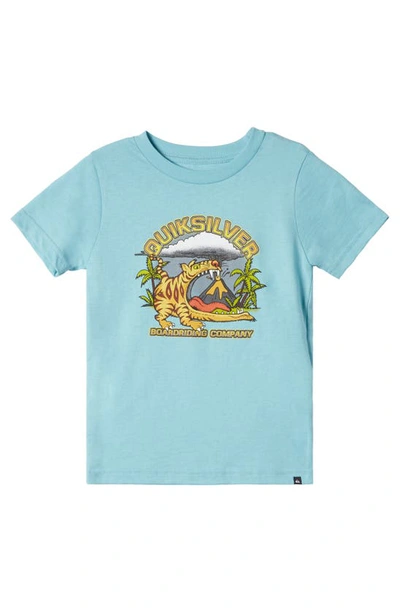 Shop Quiksilver Kids' Barking Tiger Logo Graphic T-shirt In Marine Blue