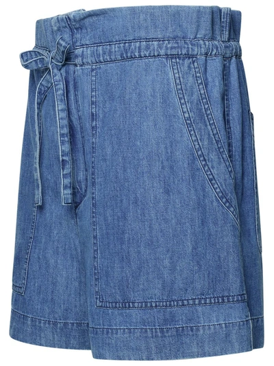 Shop Isabel Marant Étoile 'ipolyte' Blue Cotton Shorts