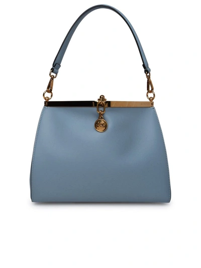 Shop Etro Light Blue Leather Bag