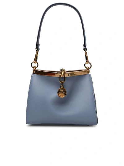 Shop Etro 'vela' Light Blue Leather Bag