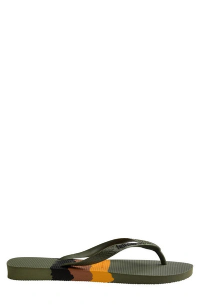 Havaianas Brazil Tech Flip Flop In Moss
