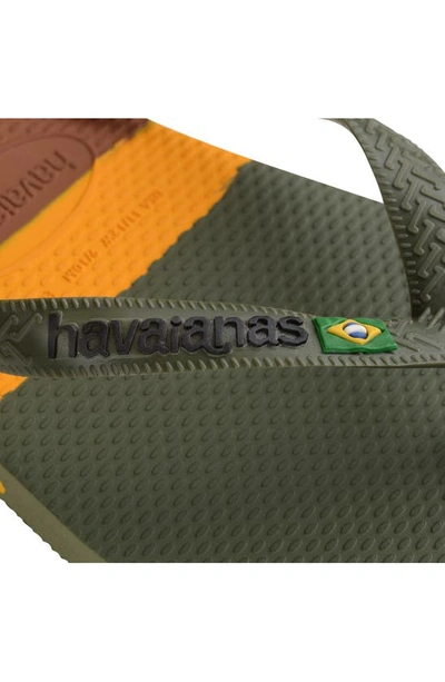 Shop Havaianas Brazil Tech Flip Flop In Moss