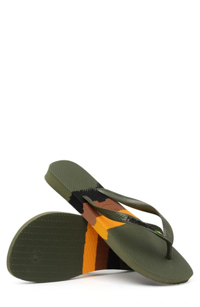 Shop Havaianas Brazil Tech Flip Flop In Moss