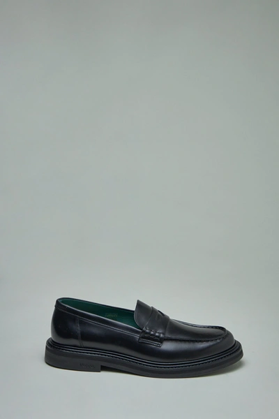Vinny's Townee Penny Loafers Black Polido Leather