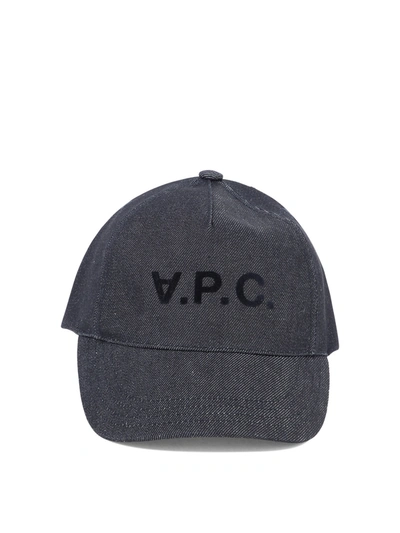 Apc A.p.c. Blue Cotton Blend Hats