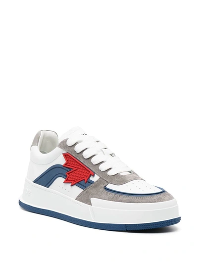 Shop Dsquared2 Canadian Leather Sneakers In White