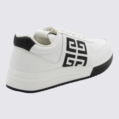 Shop Givenchy White And Black Leather Sneakers