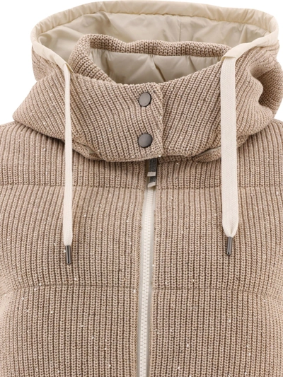 Shop Brunello Cucinelli Dazzling English Rib Knit Down Vest