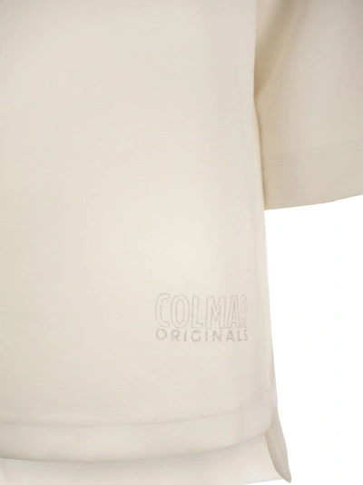 Shop Colmar Crew Neck Sweatshirt With Glitter Logo Print