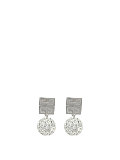 Shop Givenchy 4 G Earrings In Metal With Crystals