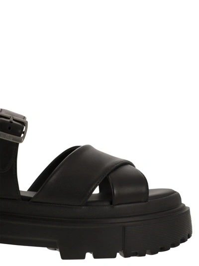 Shop Hogan Leather Sandal With Midsole