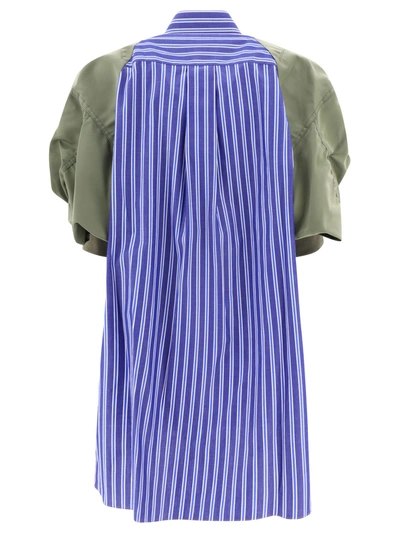 Shop Sacai Striped Chemisier Dress