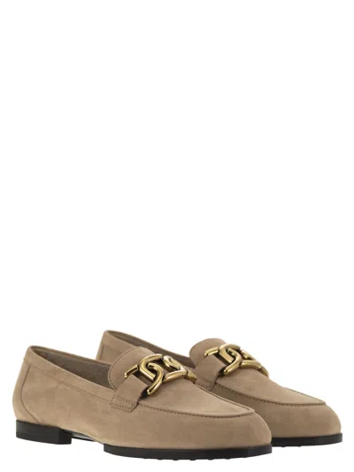 Shop Tod's Moccasin In Nubuck With Metal Chain