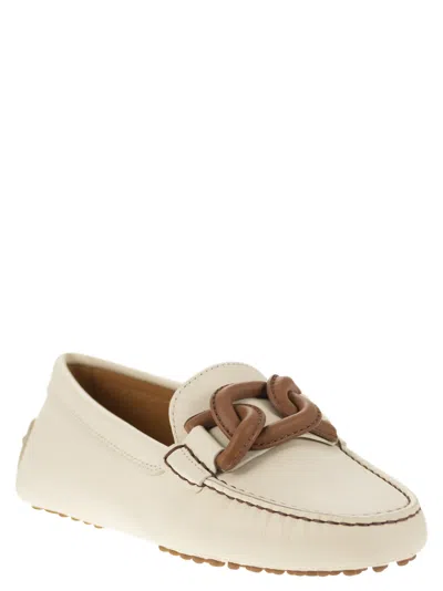 Shop Tod's Moccasin With Leather Chain