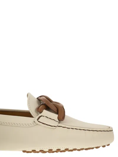Shop Tod's Moccasin With Leather Chain