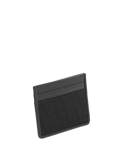 Shop Valentino Garavani Card Holder In Toile Iconographe Technical Fabric