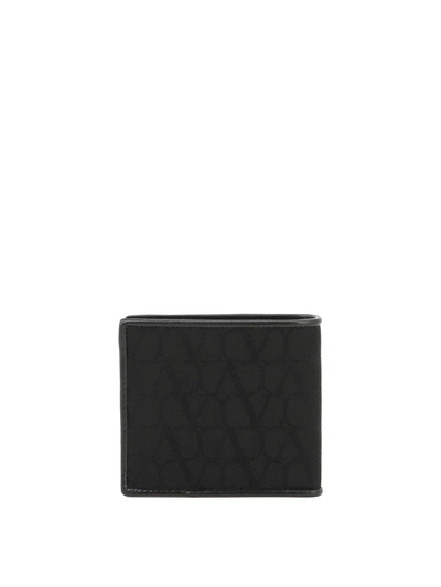 Shop Valentino Garavani Wallet In Toile Iconographe Technical Fabric