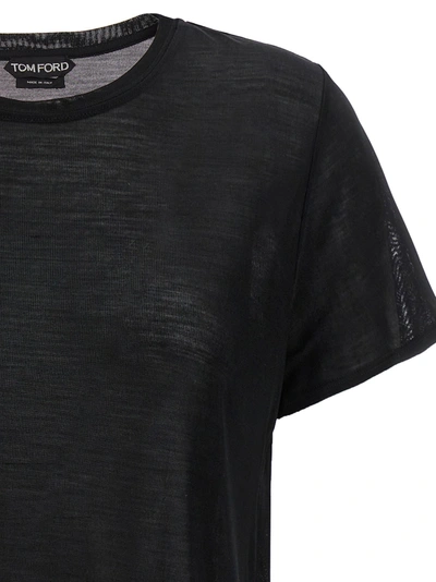 Shop Tom Ford Silk T-shirt Black