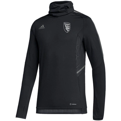 Shop Adidas Originals Adidas Black San Jose Earthquakes Cold.rdy Raglan Warmup Pullover Jacket