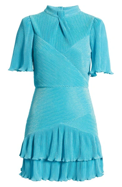 Shop Saylor Marabella Ruffle Texture Dress In Electric Blue