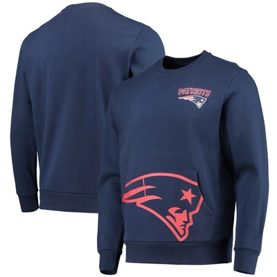Shop Foco Navy New England Patriots Pocket Pullover Sweater