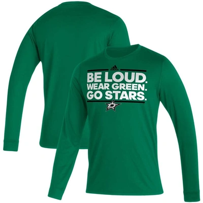 Shop Adidas Originals Adidas Kelly Green Dallas Stars Dassler Aeroready Creator Long Sleeve T-shirt